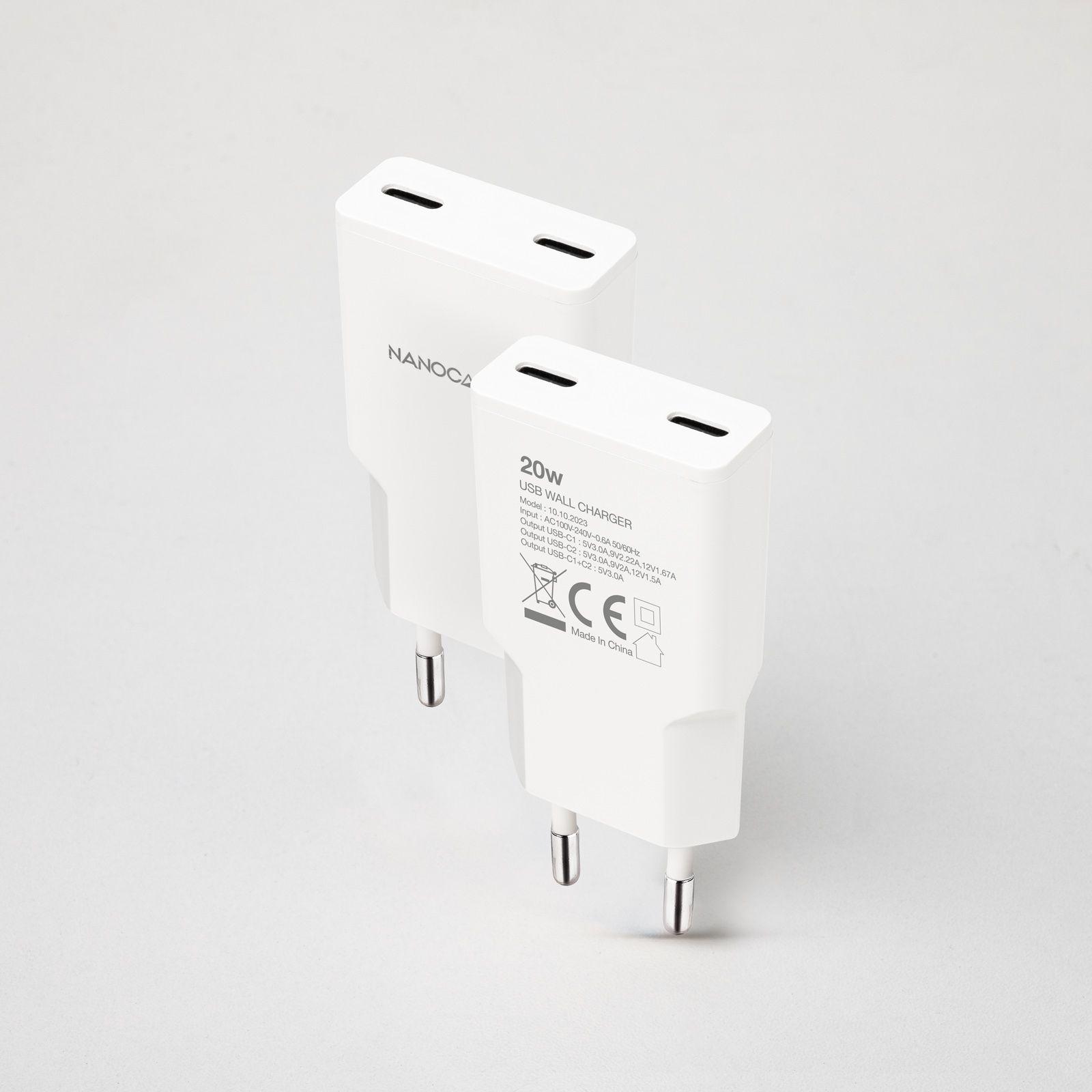 Carregador de Parede NANOCABLE 10.10.2023 (20 W - Até 20 W - Branco) — miniatura 2