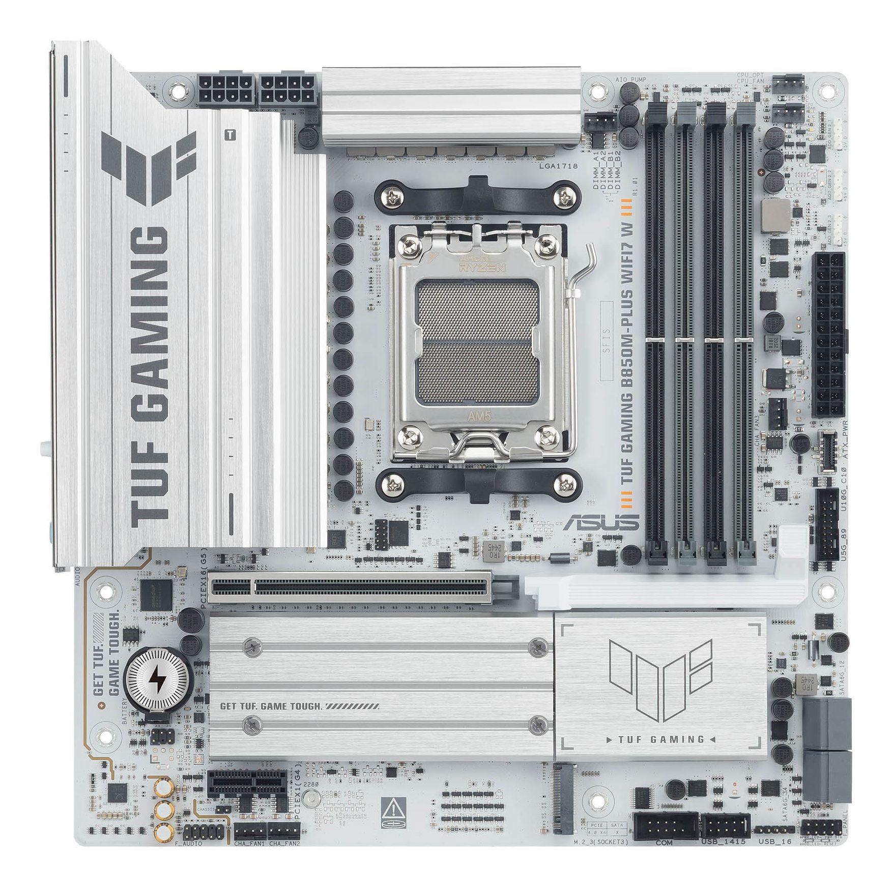 Motherboard ASUS TUF GAMING B850M-PLUS WIFI7 W (AM5 - micro ATX - Duplo canal - Branco)