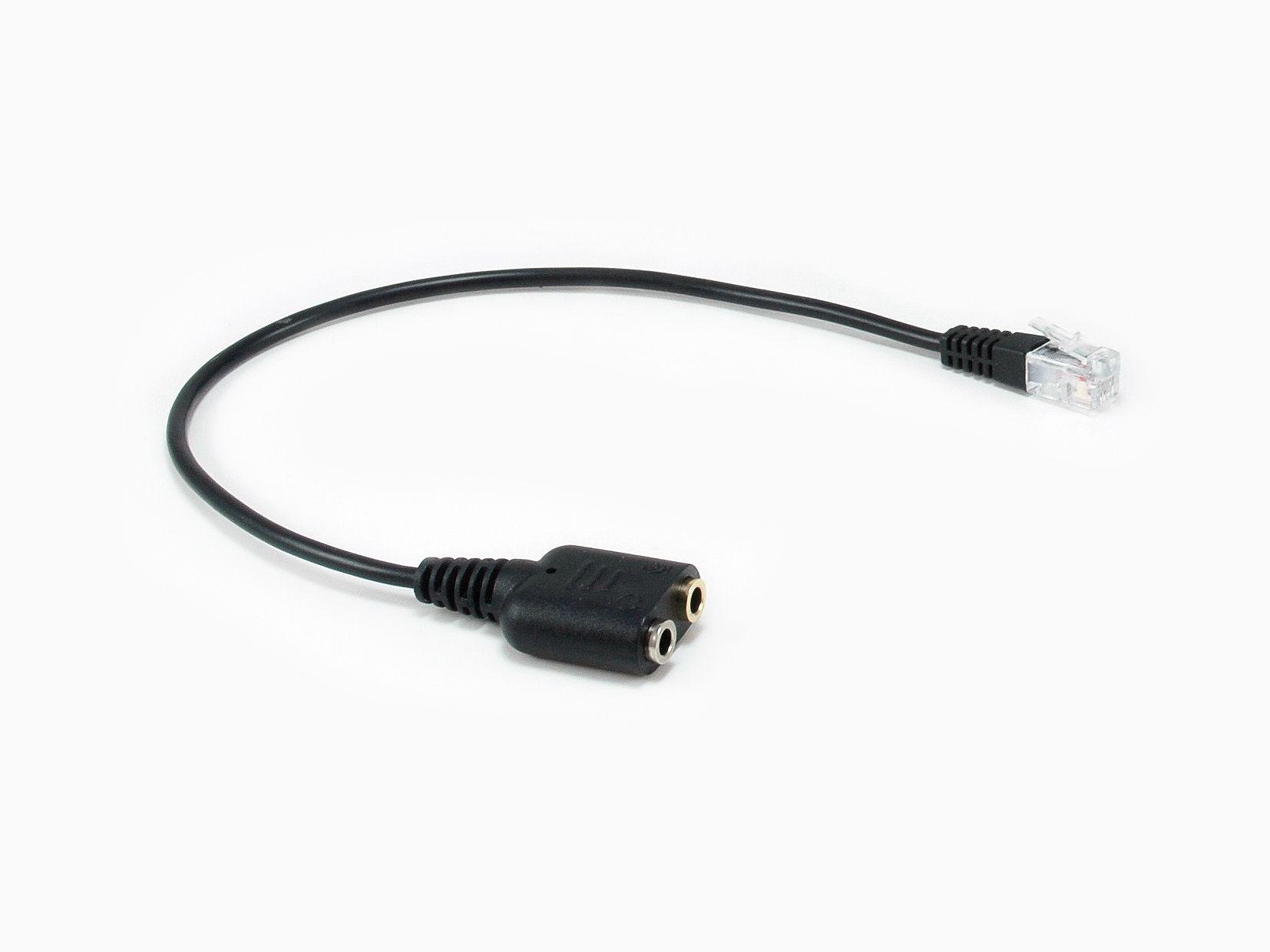 Cabo Adaptador de Áudio EQUIP 147944 (RJ-9 Macho para 2 x Jack 3,5 mm Fêmea - 0,25 m - Preto)