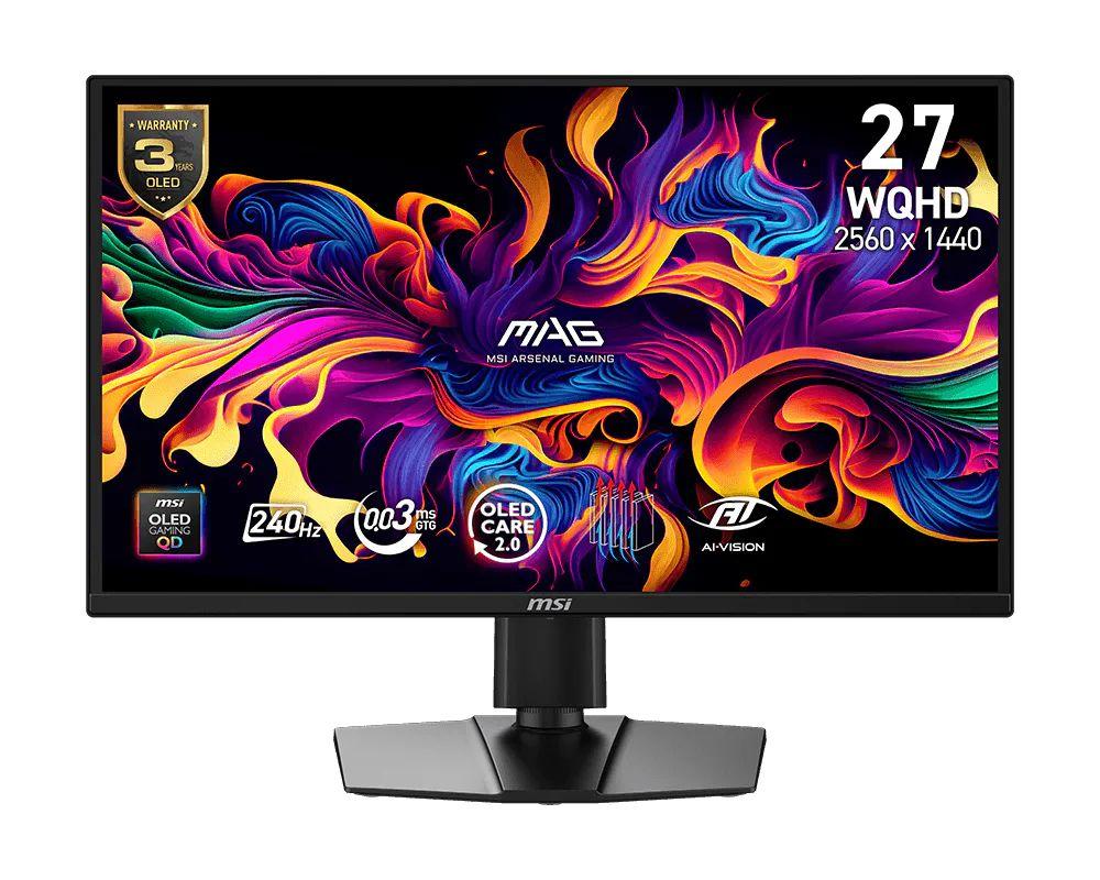 Monitor MSI MAG 272QPDE QD-OLED X24 (26,5" - OLED - 240 Hz - Preto)