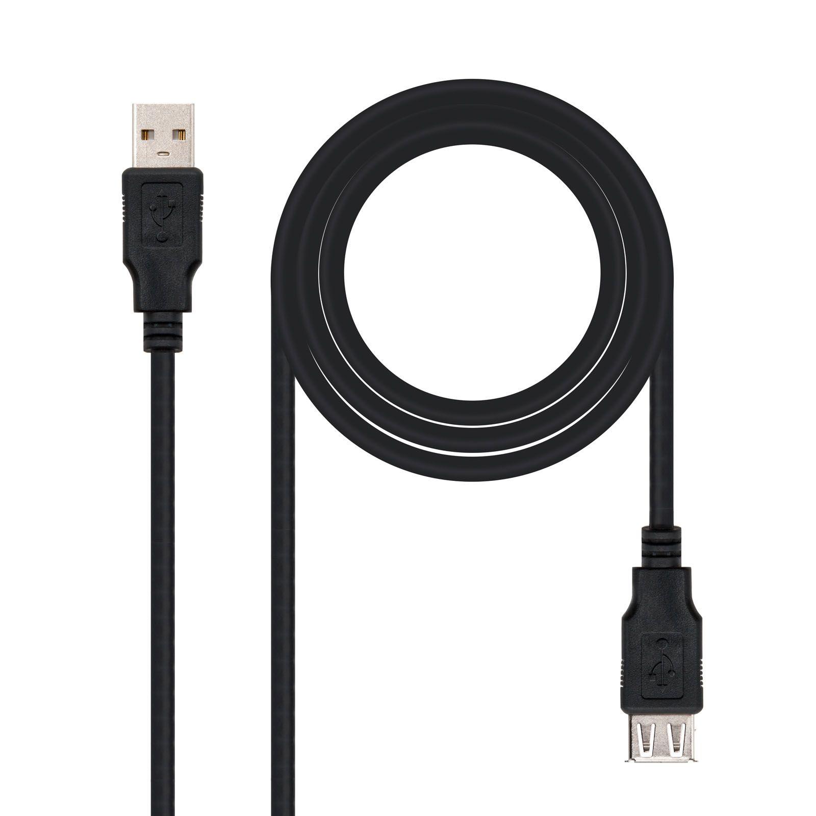Cabo de Extensão NANOCABLE 10.01.0203-BK (1,8 m - USB A - Preto)