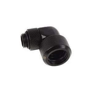 Adaptador de Compressão ALPHACOOL Eiszapfen 16mm para Tubo Rígido, 90° Giratório (G1/4 - Preto)