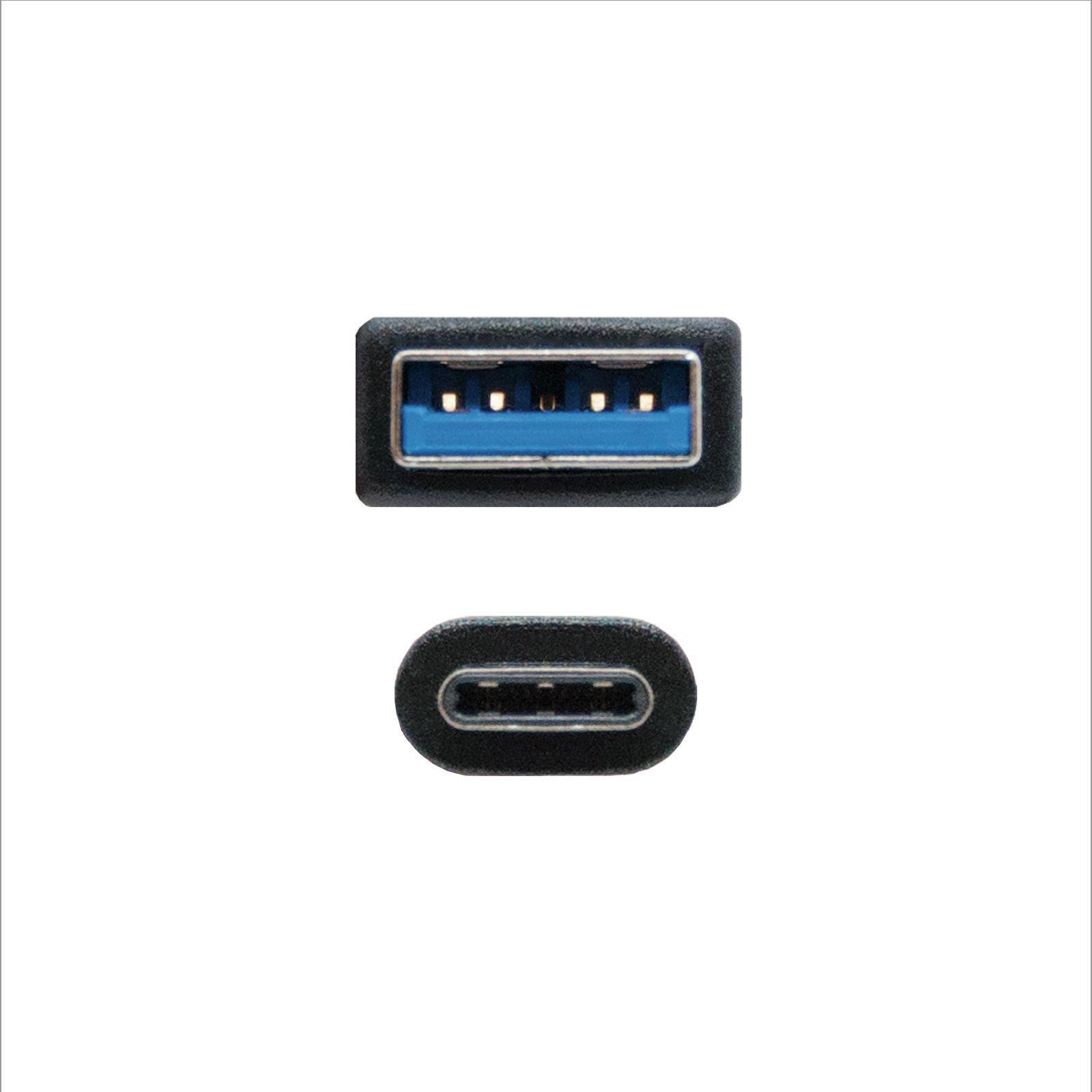Cabo USB NANOCABLE 10.01.4001-L150 (1,5 m - USB C - USB A - Preto) — miniatura 3