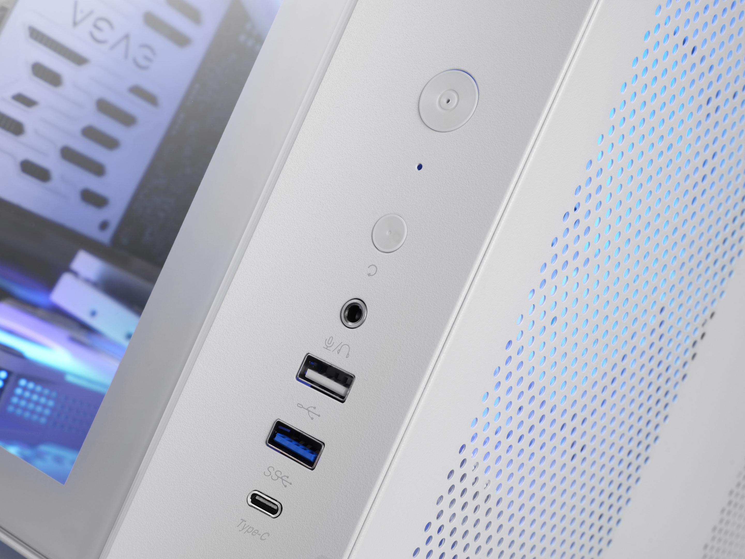 Caixa PC MARS GAMING MC-CURV (ATX, micro-ATX, Mini-ITX - Midi Tower - ATX, Mini-ITX, micro-ATX - Branco) — miniatura 3