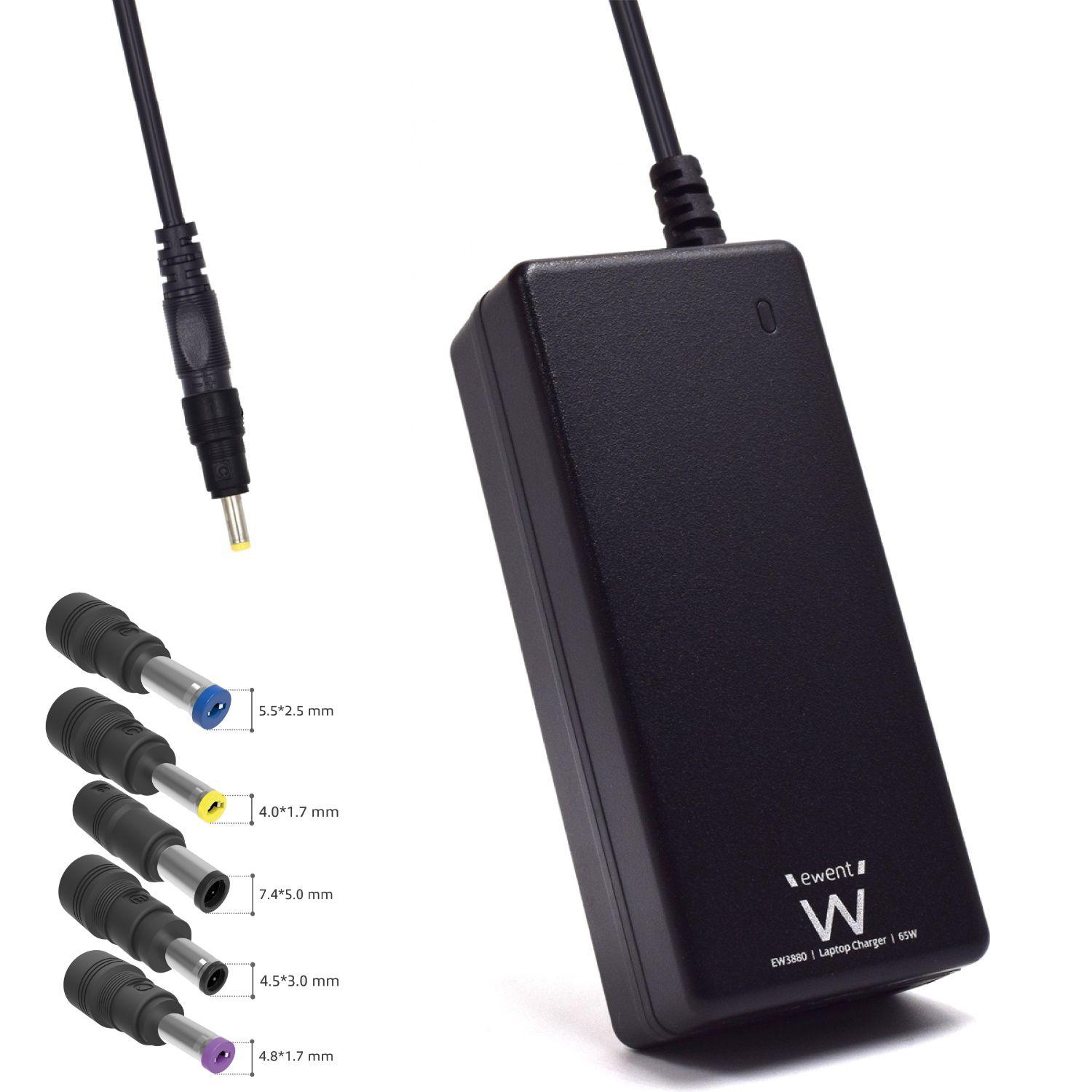 Carregador de Portátil EWENT EW3898 (HP - AC para DC - Preto)