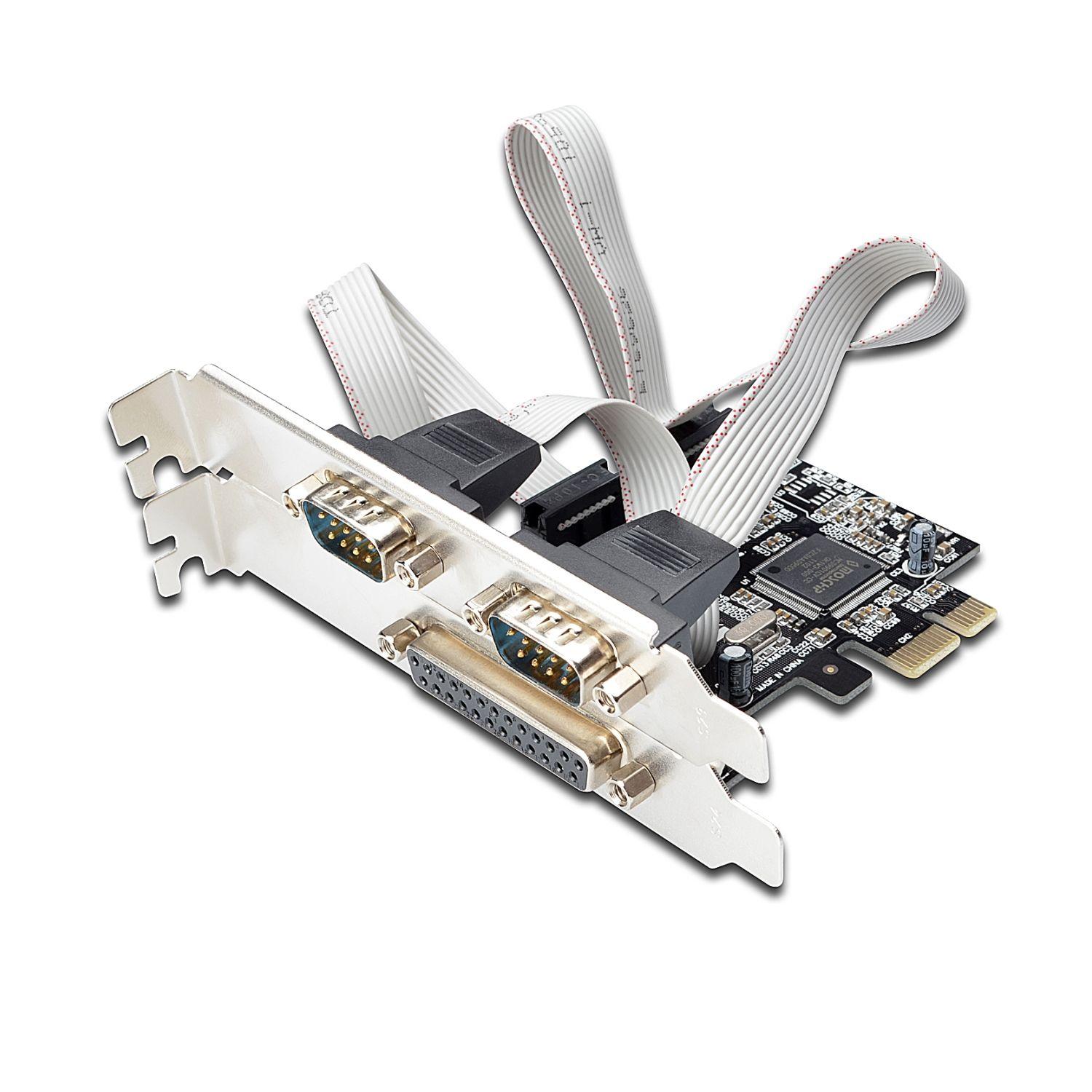 Placa de Interface PCIe EWENT EW1158 (Low-profile - MCS9901 - Metálico)