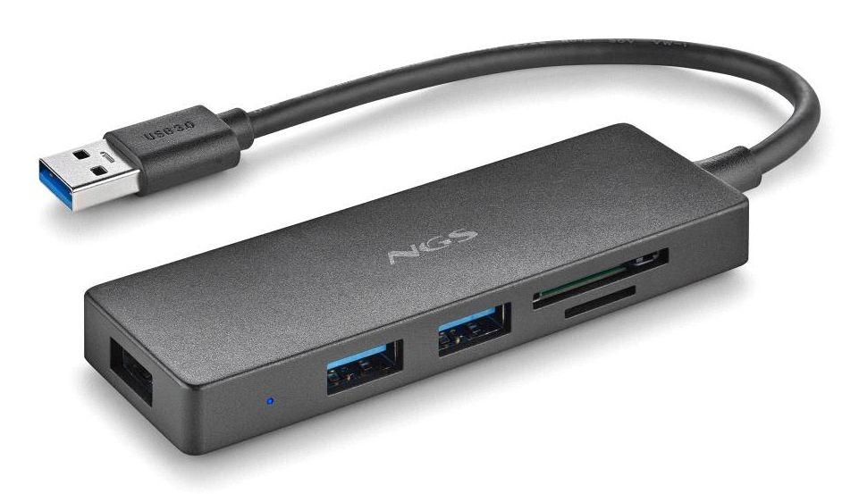 Hub USB NGS IHUB Reader (0,19 m - USB 3.2 Gen 1 Type-A - Preto), miniatura 2