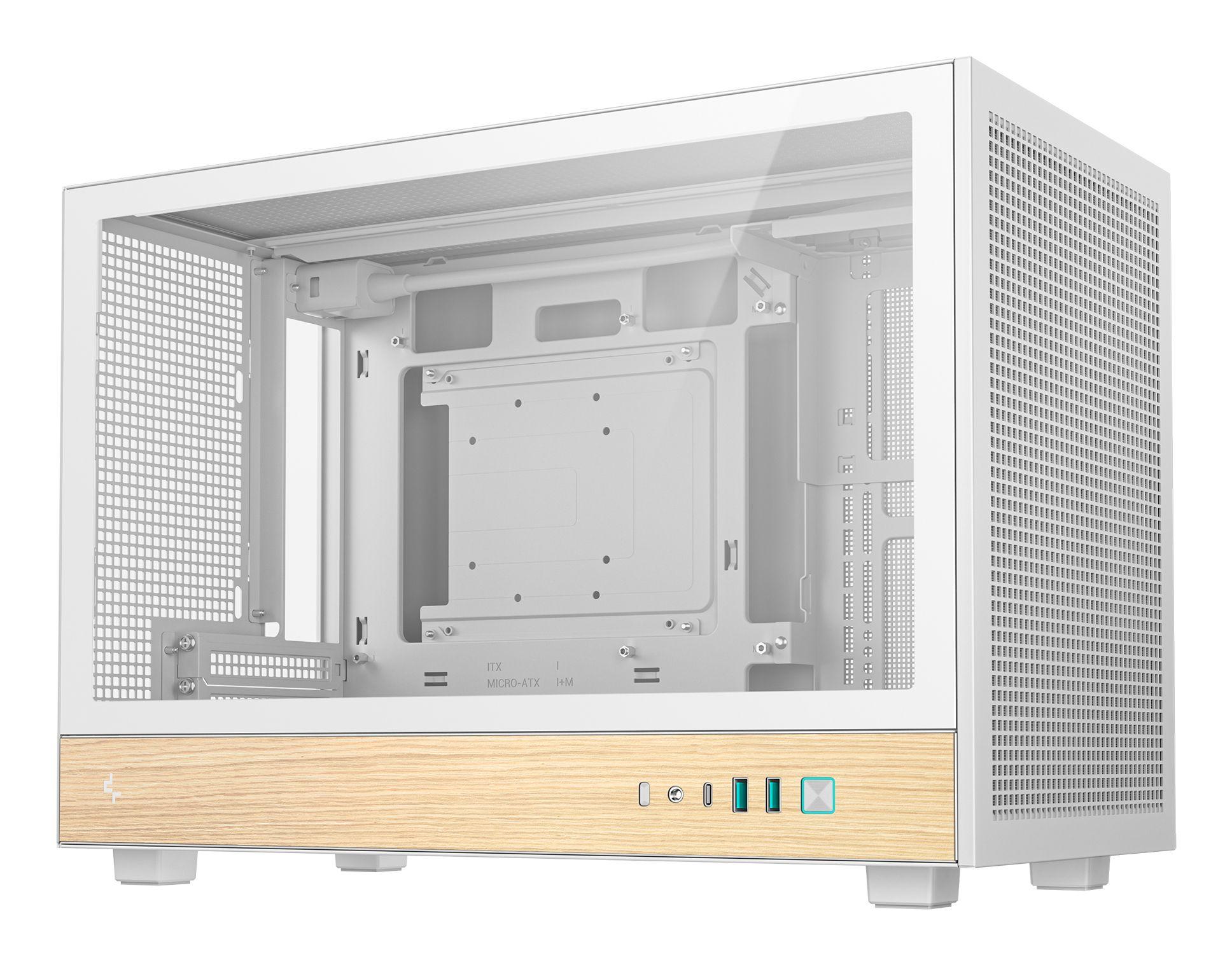 Caixa Semi-Torre Micro-ATX DEEPCOOL CH260 WOOD WH (Mini-ITX, Micro ATX - PC - 17,4 cm - Branco e Madeira) — miniatura 3