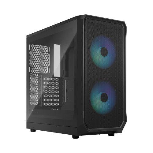 Caixa ATX FRACTAL DESIGN Focus 2 (ATX, Micro ATX, Mini-ITX - Mini-ITX, ATX, Micro ATX - Aço, vidro temperado - Preto)