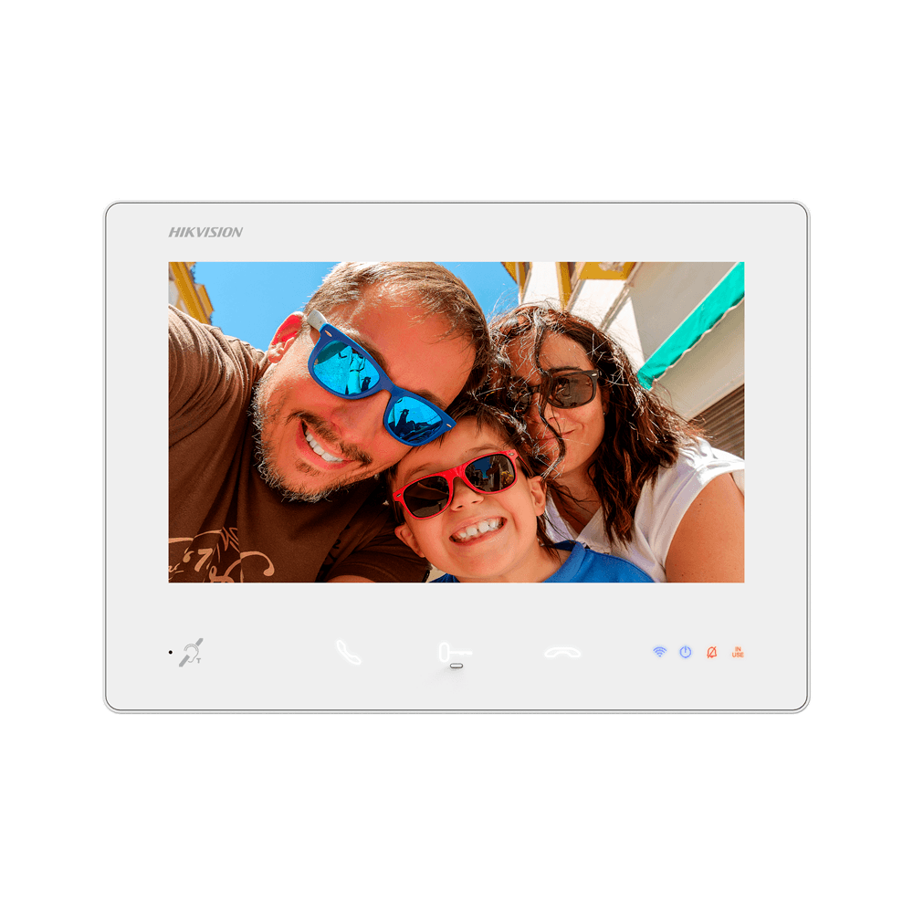 Monitor de Videoporteiro HIKVISION DS-KH7300EY-WTIE2/White (7" TFT tátil - 2 fios HD - Branco)
