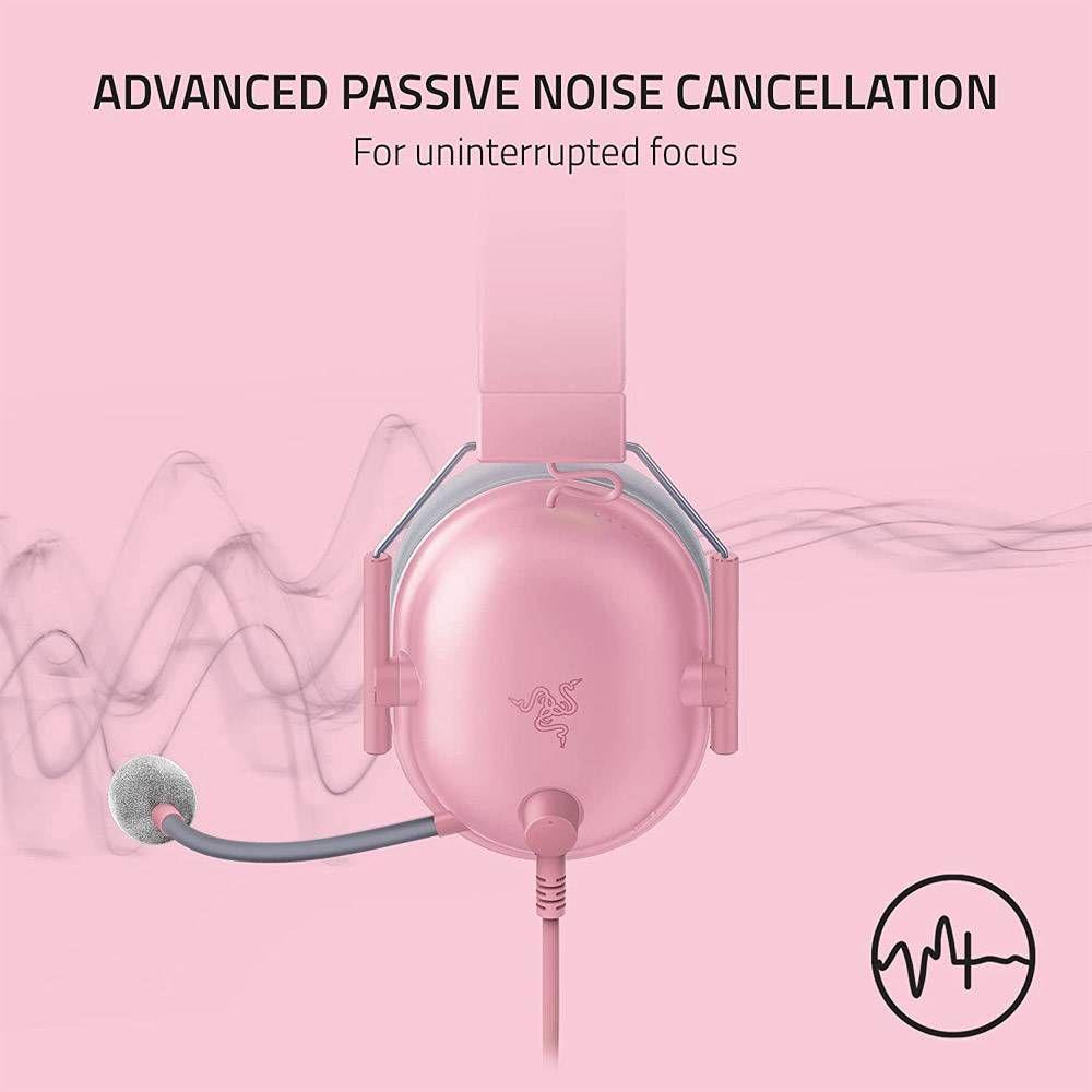 Headset Gaming RAZER BlackShark V2 X Quartz (Binaural - Com fios - Circum-aural - Rosa) — miniatura 6