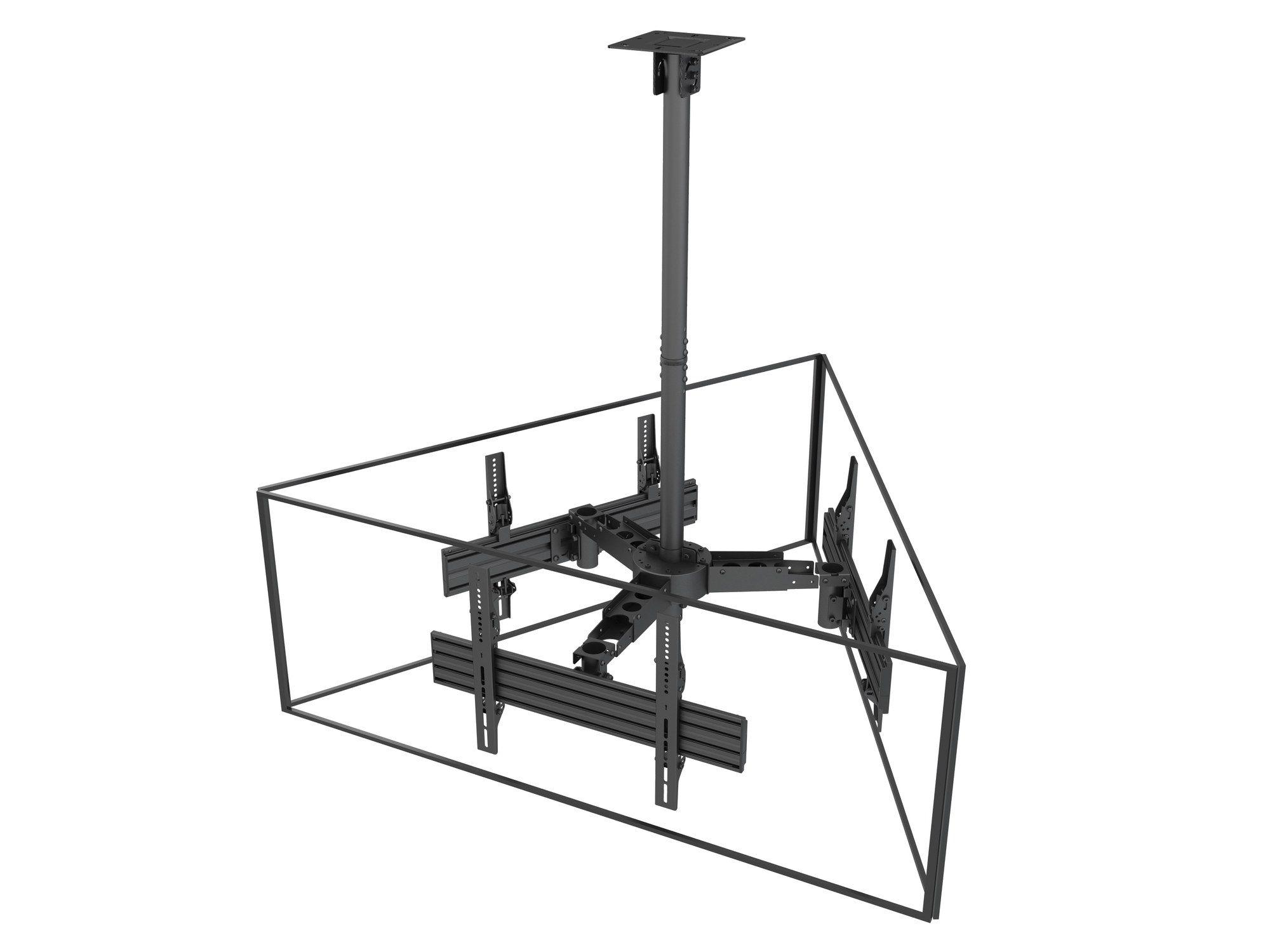 Suporte de Teto Triplo para TV EQUIP 650371 (32-65" - VESA 600x400 mm - 30 kg por ecrã - Preto), miniatura 2