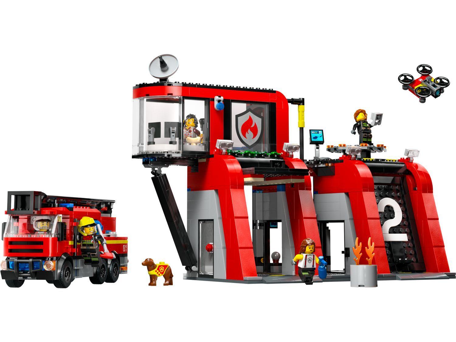 LEGO 60414 City Quartel dos Bombeiros com Camião dos Bombeiros (6+ anos - 843 peças)