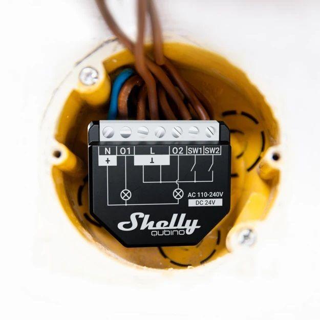 Módulo de Automação SHELLY Qubino Wave 2PM (Plástico - Preto), miniatura 4