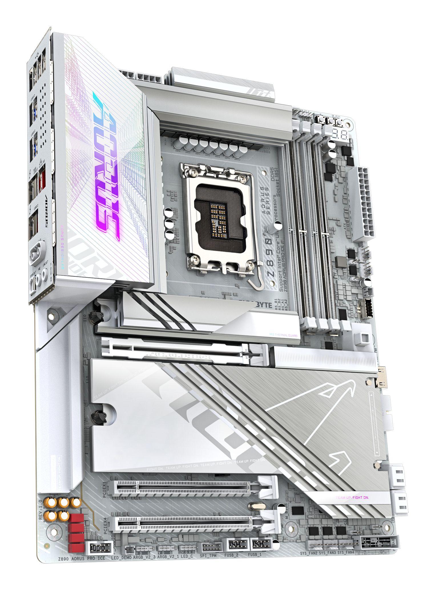Motherboard GIGABYTE Z890 AORUS PRO ICE (LGA 1851 (Socket V1) - Intel Core Ultra - ATX - Branco), miniatura 3