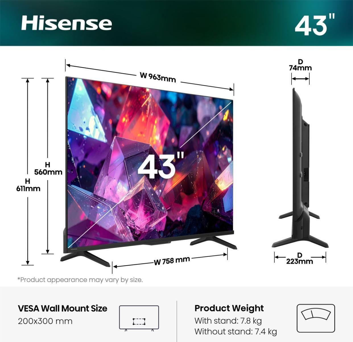 Smart TV HISENSE 43E7S PRO (43" - DLED - 4K Ultra HD - Preto), miniatura 2