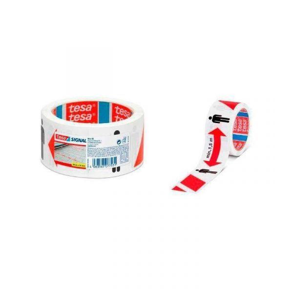 Fita de Distanciamento Social TESA 58263-00000-00 (50 m x 50 mm - Vermelho/Branco), miniatura 2
