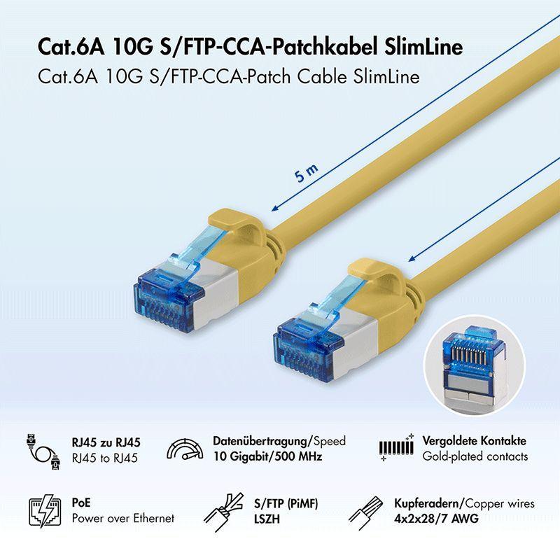 Cabo de Rede Ethernet LOGILINK CP5077S (5 m - Cat.6A - Amarelo) — miniatura 2