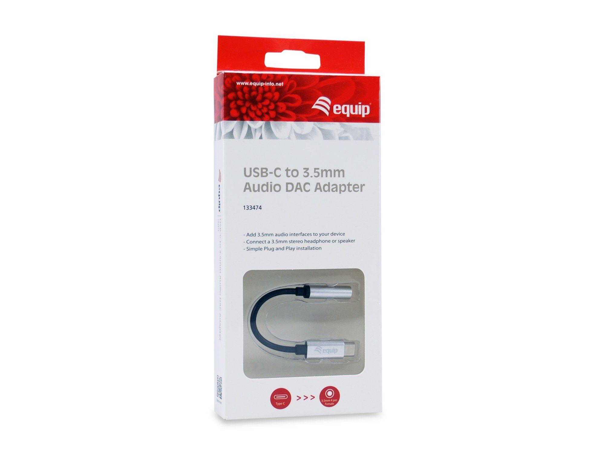 Adaptador de Áudio EQUIP 133474 (USB-C macho - Jack de 3,5 mm fêmea, 4 pinos - USB Type-C/Jack 3.5mm - Preto e Prateado), miniatura 4