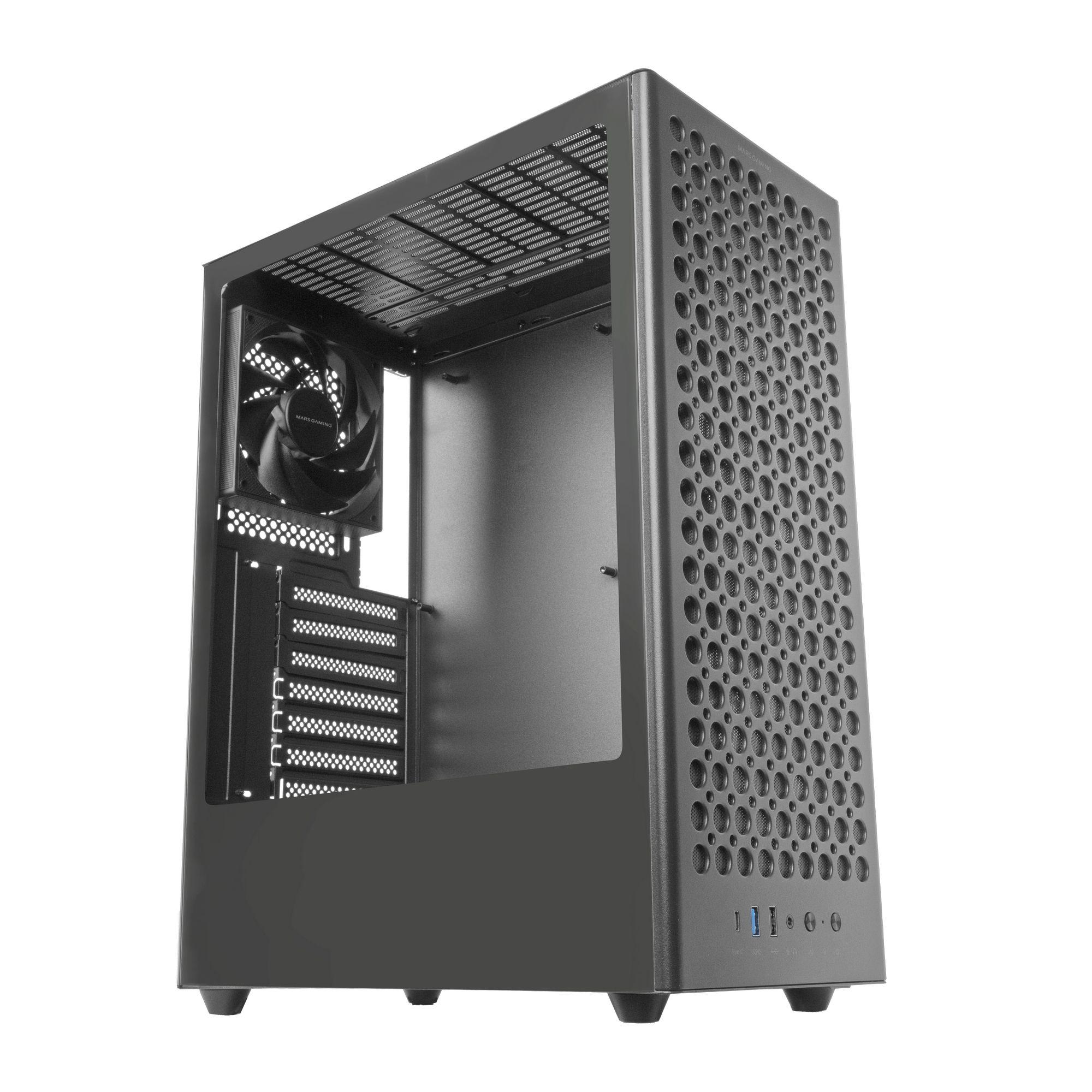 Caixa para PC MARS GAMING MC-T800 (ATX, Micro ATX, Mini-ITX - Midi Tower - Preto)