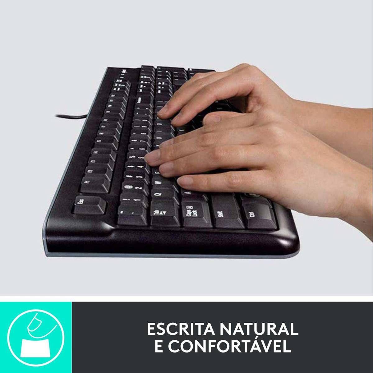 Teclado e Rato LOGITECH MK120 (Português - Membrana - USB - Preto), miniatura 4