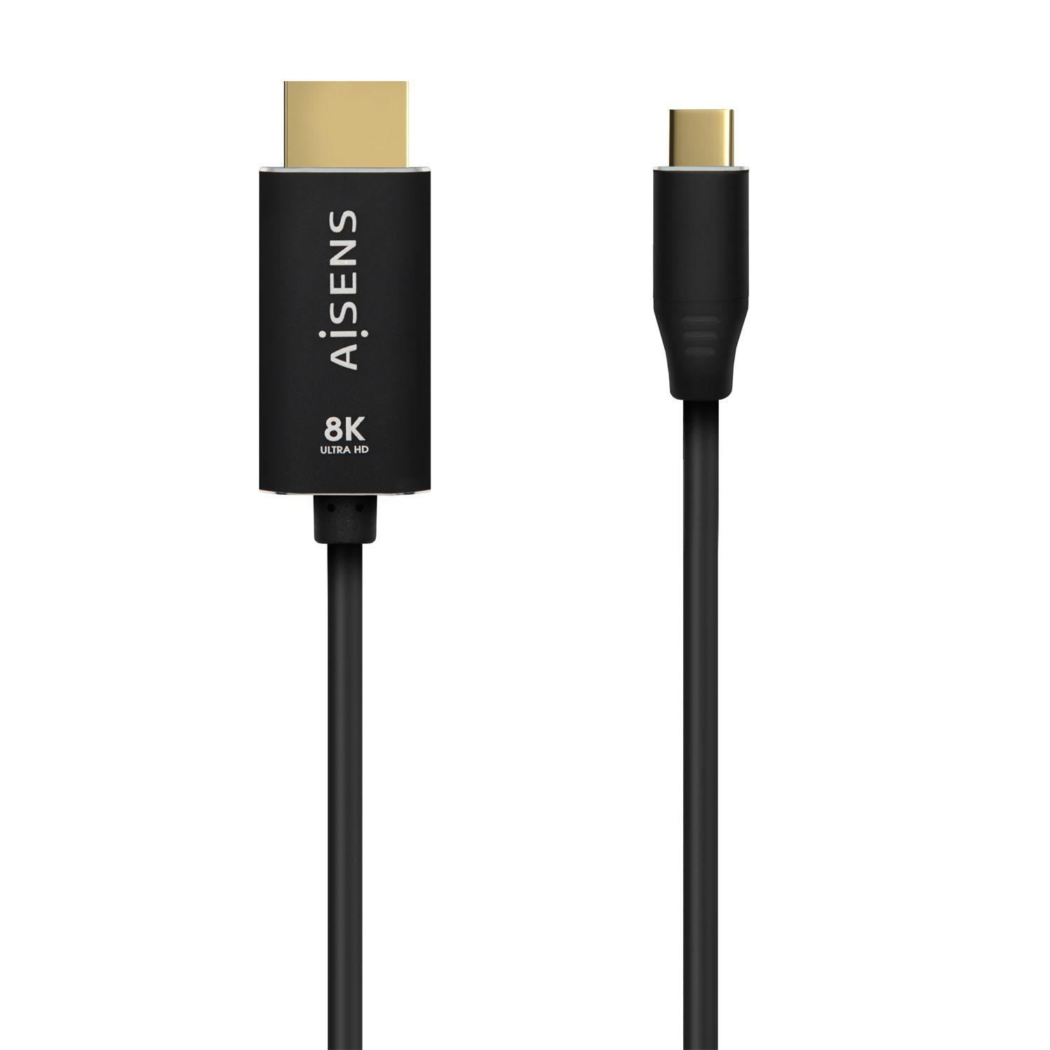 Cabo Conversor AISENS A109-0712 (2 m - USB Type-C - HDMI Tipo A - Preto)