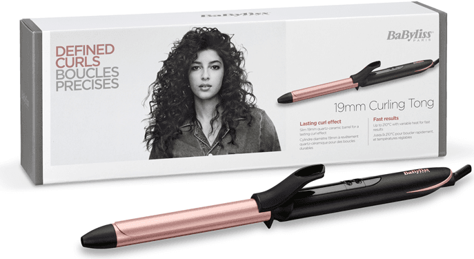 Modelador de Cabelo BABYLISS C450E (Quartzo-cerâmica - Preto/Rosa Dourado)