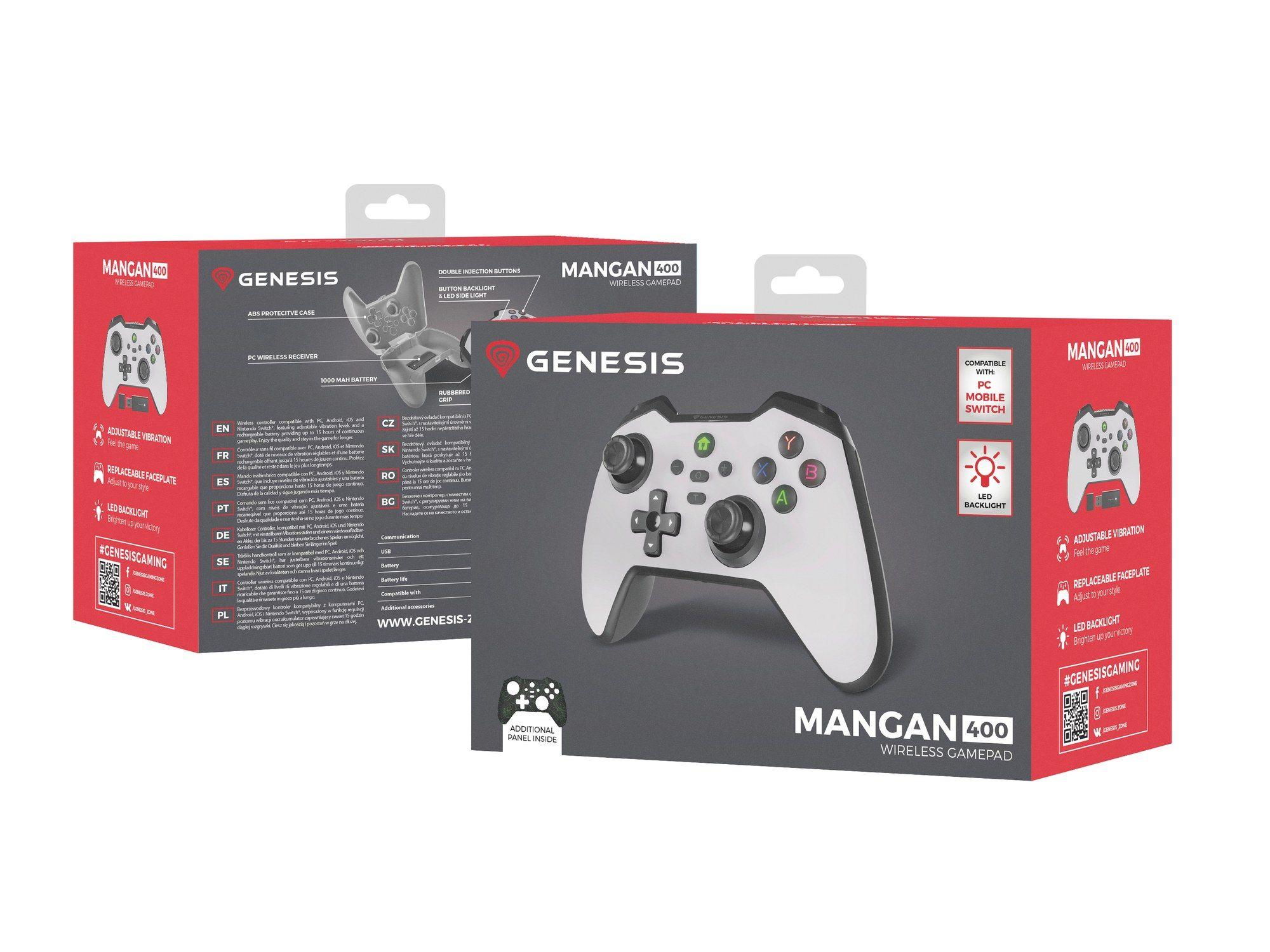 Comando Gaming GENESIS Mangan 400 (Nintendo Switch - Sem fios - Bluetooth - Branco) — miniatura 15