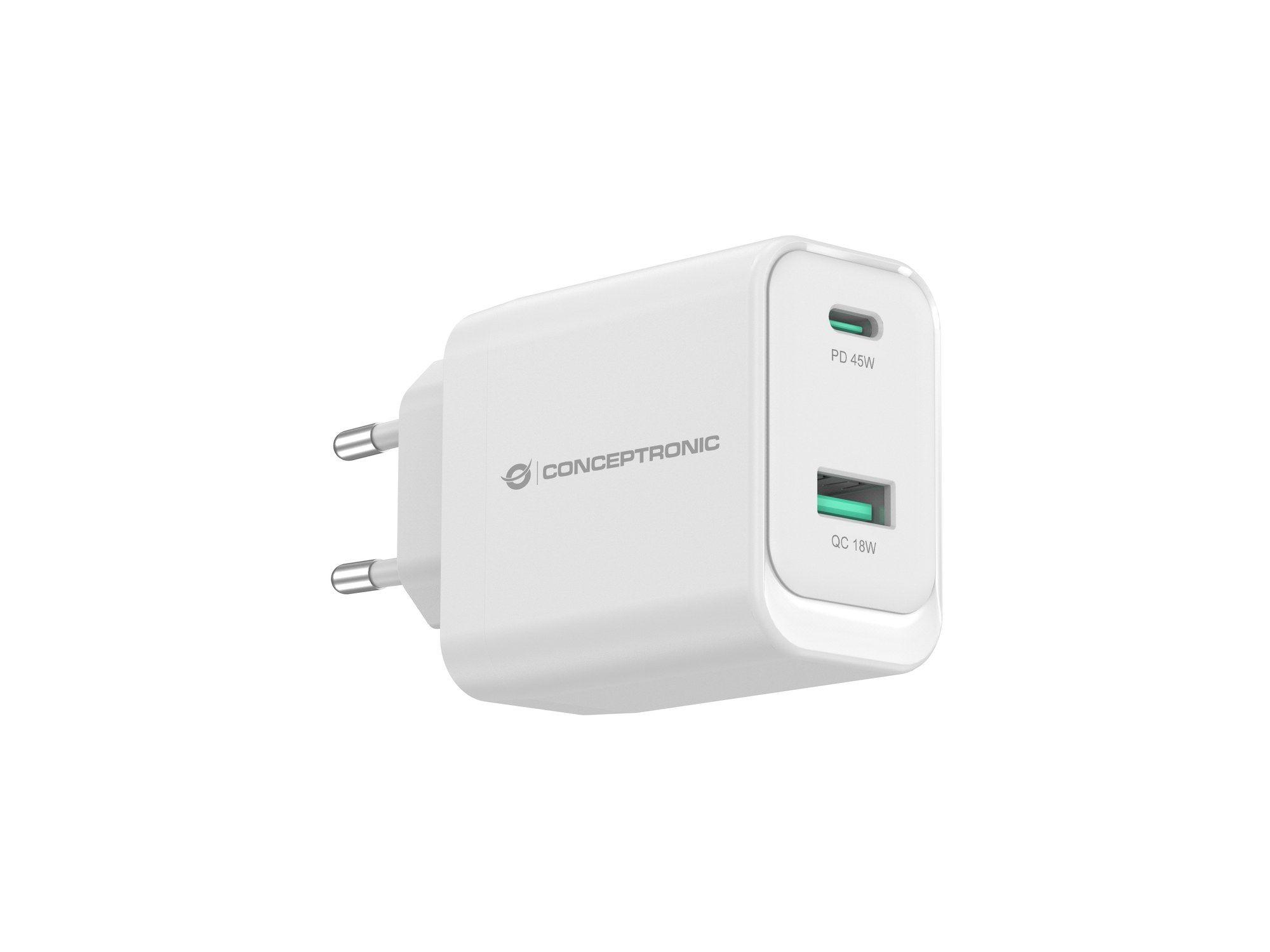 Carregador de Tomada CONCEPTRONIC ALTHEA20W45 (AC - Branco), miniatura 2