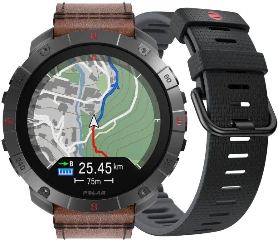 Relógio Desportivo POLAR GRIT X2 PRO TI LTHR BRNZ M/L (AMOLED 1,39" - Titânio e Castanho)