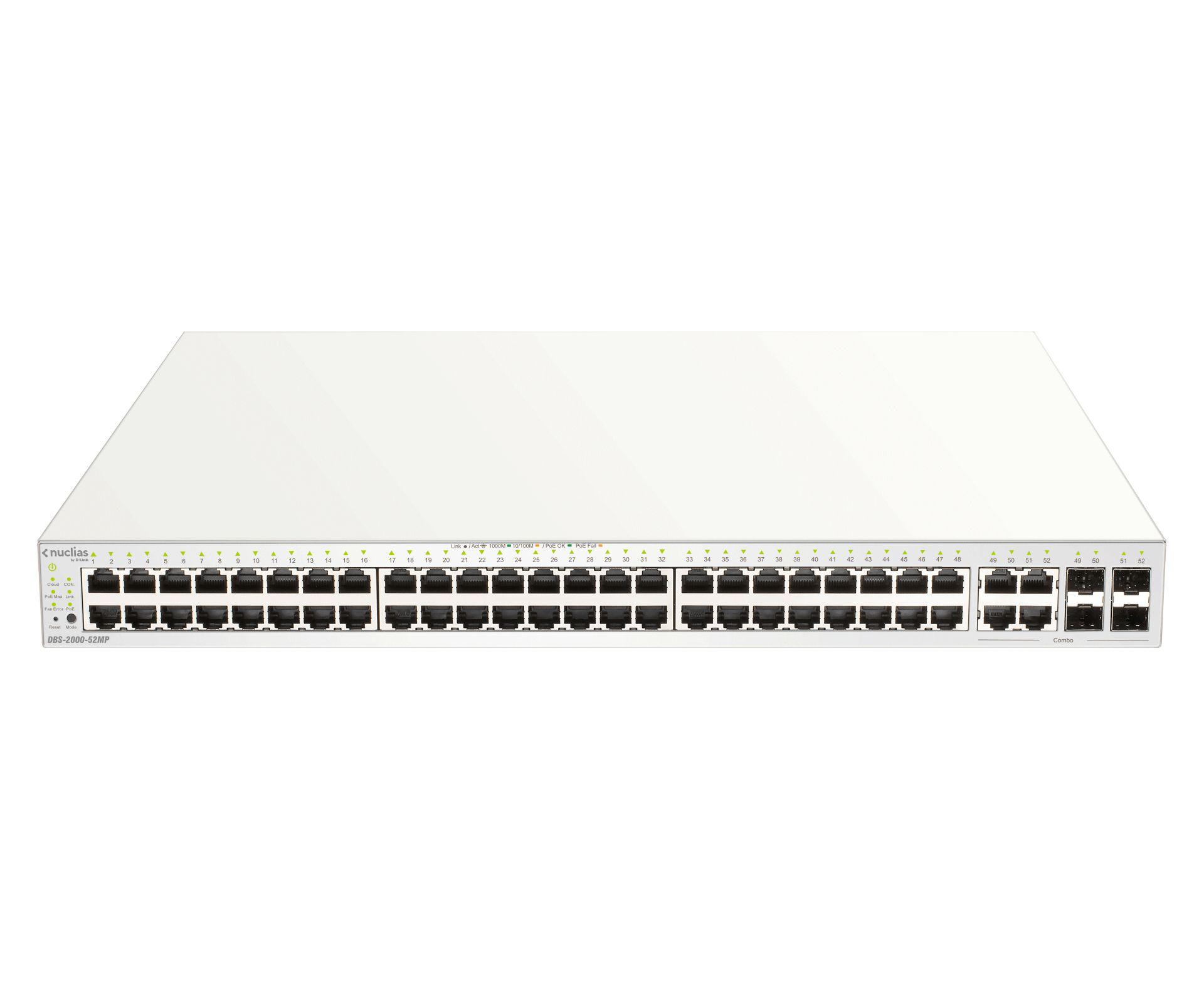 Switch de Rede Gerido D-LINK DBS-2000-52MP (Gigabit Ethernet - 12 MB - 104 Gbit/s - Cinzento)