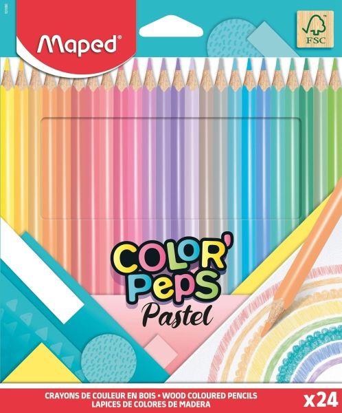 Lápis de Cor MAPED Color'Peps Pastel (Madeira certificada FSC - Cores Pastel Sortidas)