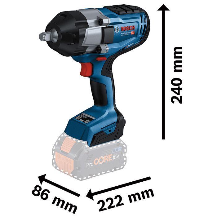 Chave de Impacto BOSCH GDS 18V-1000 Professional (18V - 1000 Nm - 1/2" - Azul/Preto), miniatura 2