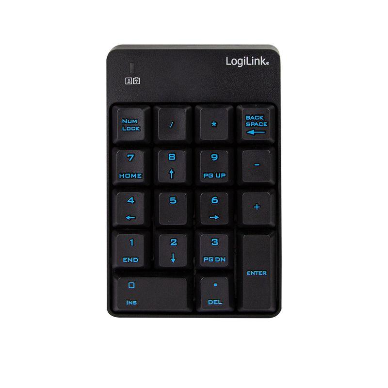 Teclado LOGILINK ID0120 (Interruptor de membrana - RF Wireless - Computador portátil - Preto) — miniatura 2