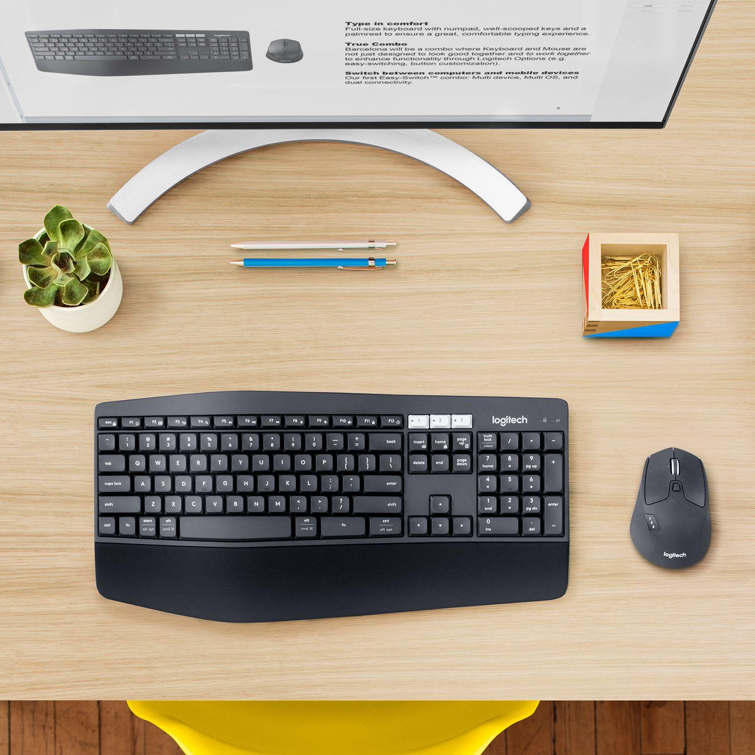 Conjunto de Teclado e Rato LOGITECH MK850 Performance (Alemão - Tamanho completo - RF Wireless + Bluetooth - Preto) — miniatura 10