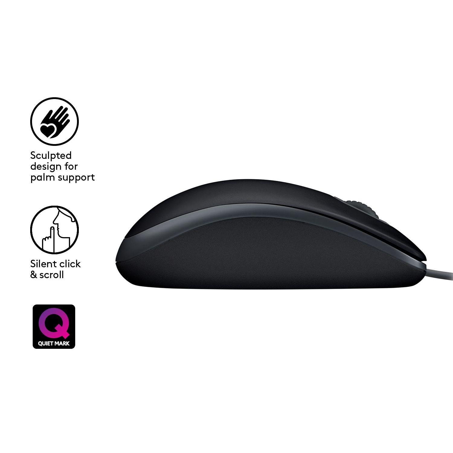 Rato LOGITECH B110 Silent (Ambidestro - 1000 DPI - Ótico - Preto) — miniatura 5