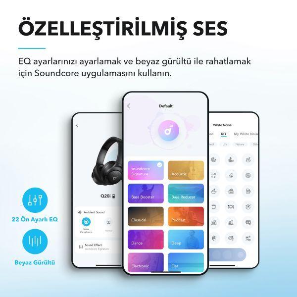 Auscultadores SOUNDCORE Q20i (Versão 5 - USB-C - Até 90% - Azul), miniatura 5