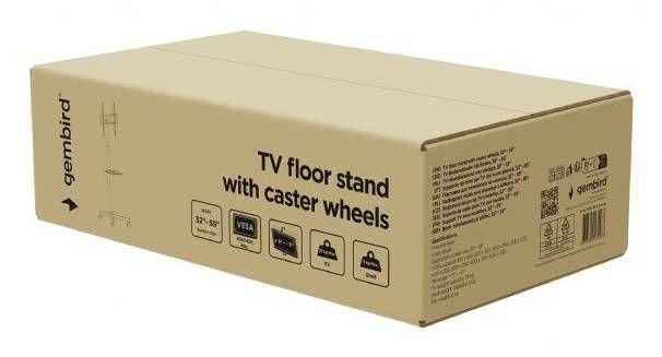 Suporte de Chão para TV GEMBIRD TVS-55T-03-W (32"-55" - VESA 400 x 400 mm - Branco), miniatura 5