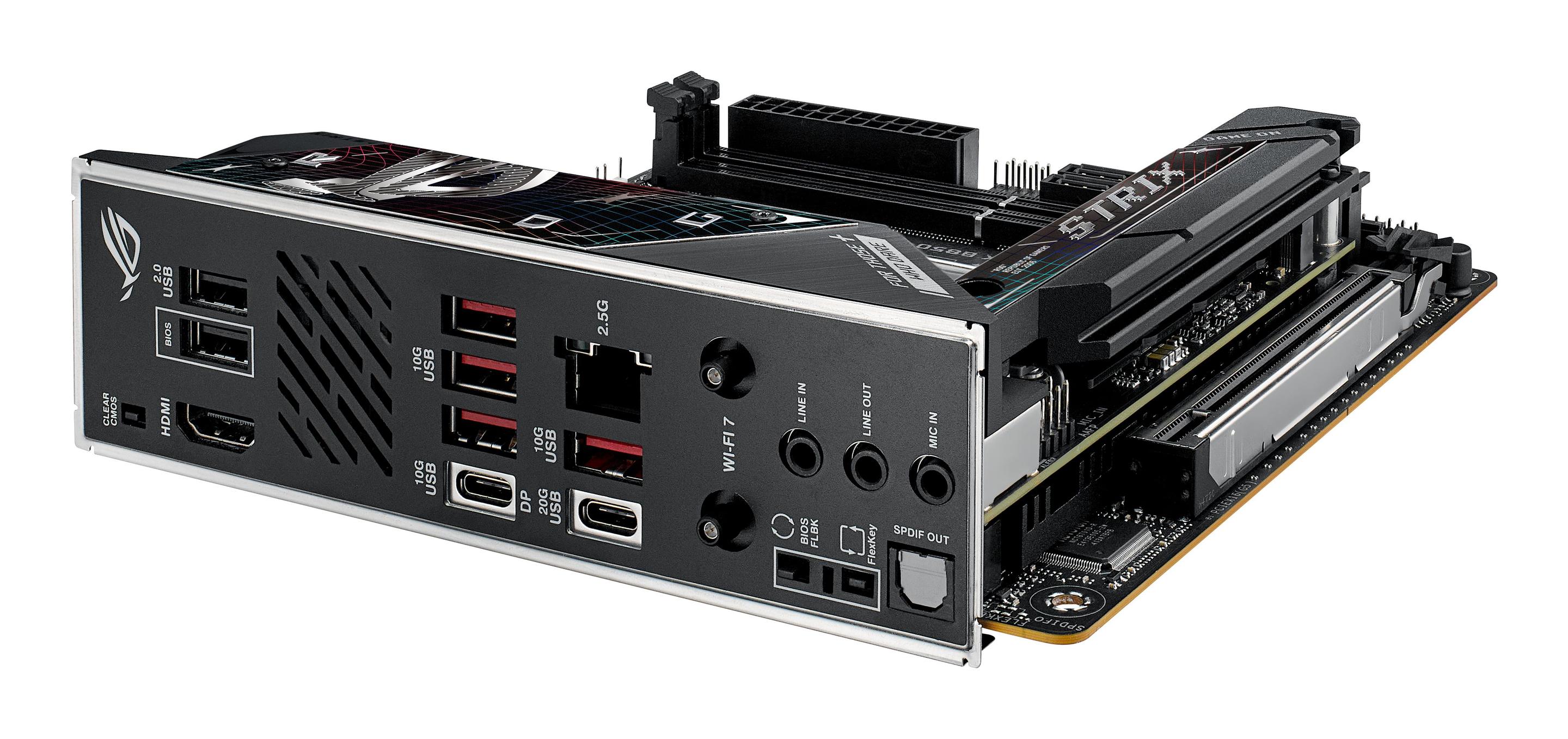 Motherboard ASUS ROG STRIX B850-I GAMING WIFI (AM5 - mini-ITX - Duplo canal - Preto), miniatura 9