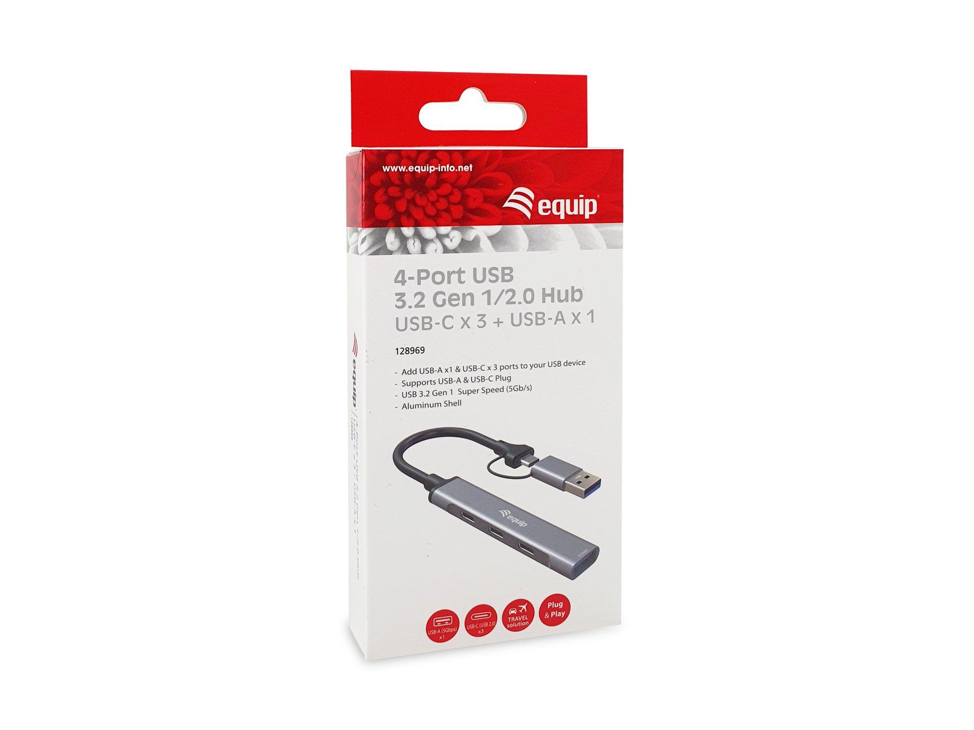 Hub USB-C EQUIP 128969 (USB 3.2 Gen 1 Type-C - Cinzento) — miniatura 5