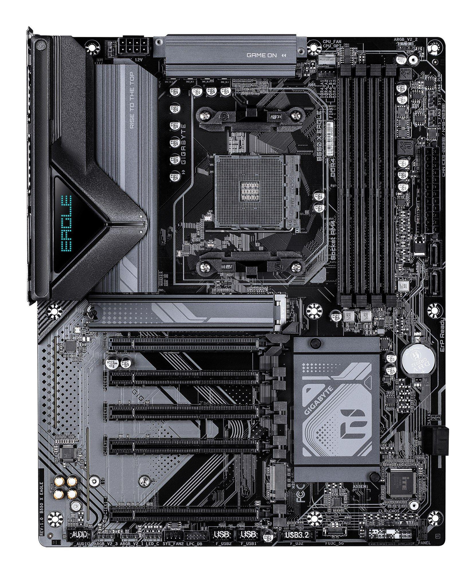 Motherboard GIGABYTE B550 X EAGLE (AM4 - ATX - Canal duplo - Castanho escuro) — miniatura 2