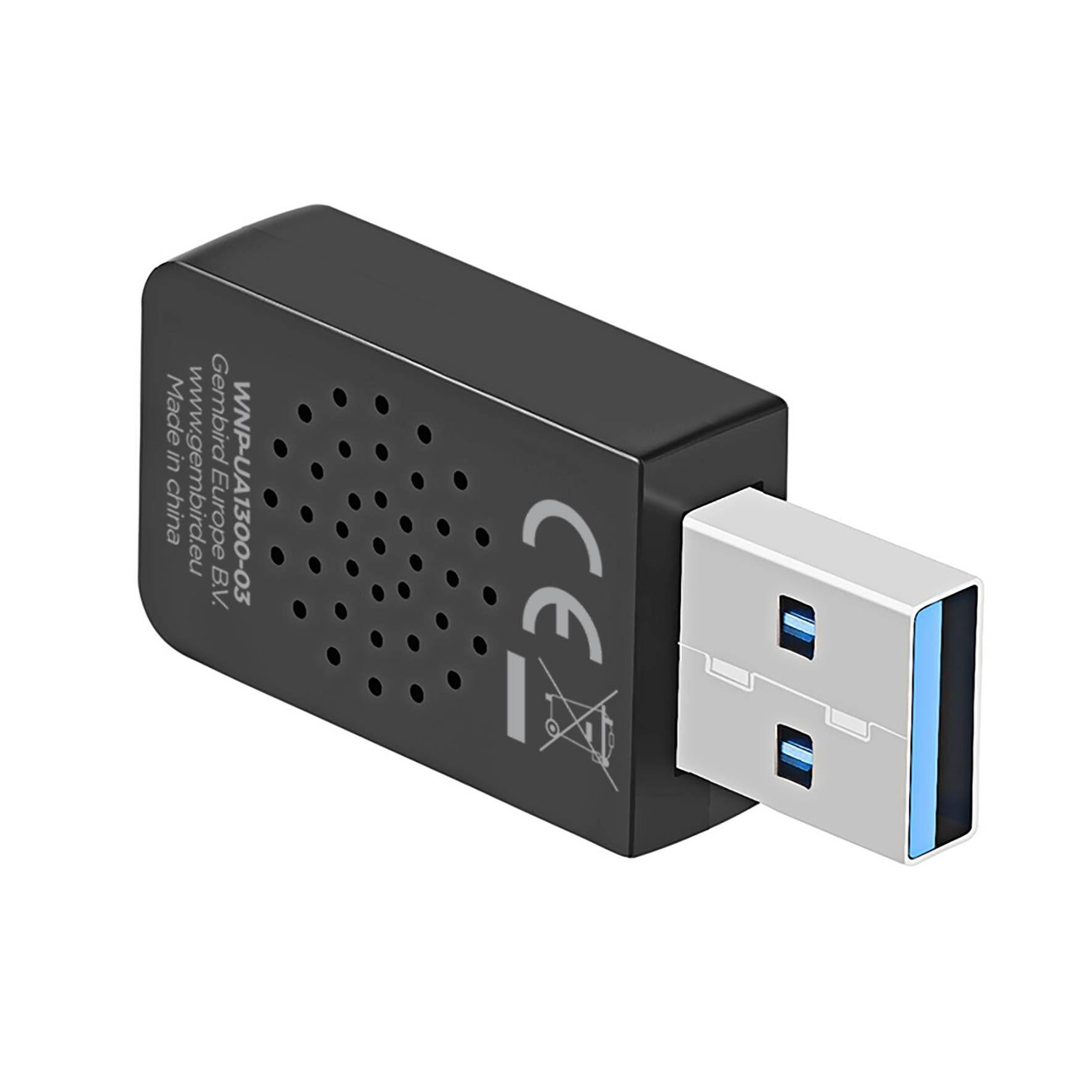 Adaptador USB Wi-Fi GEMBIRD WNP-UA1300-03 (Wi-Fi 5 - 867 Mbit/s - Dual-band - Preto), miniatura 3