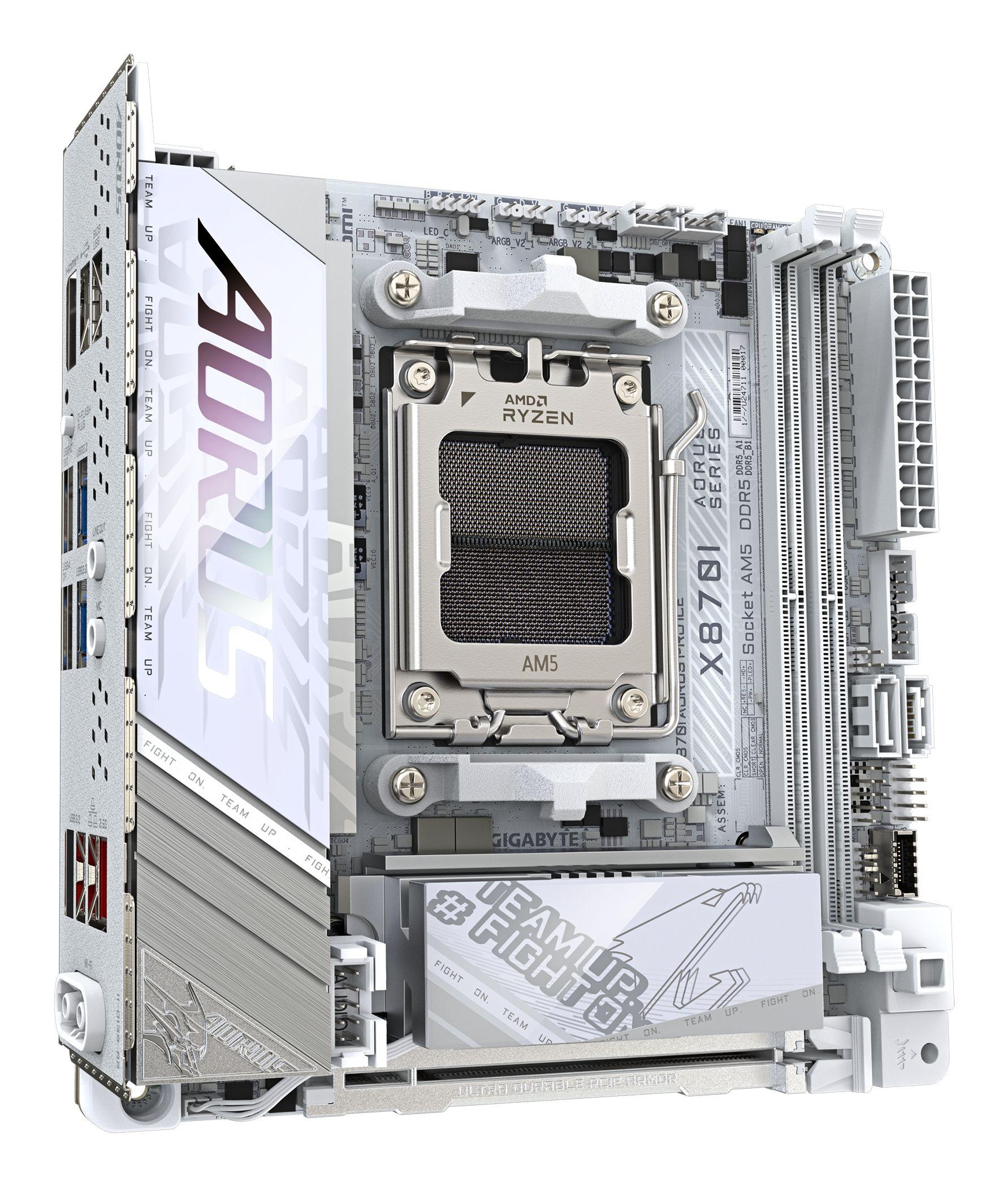 Motherboard GIGABYTE X870I AORUS PRO ICE (AM5 - mini-ITX - Micro-ITX - Branco), miniatura 2