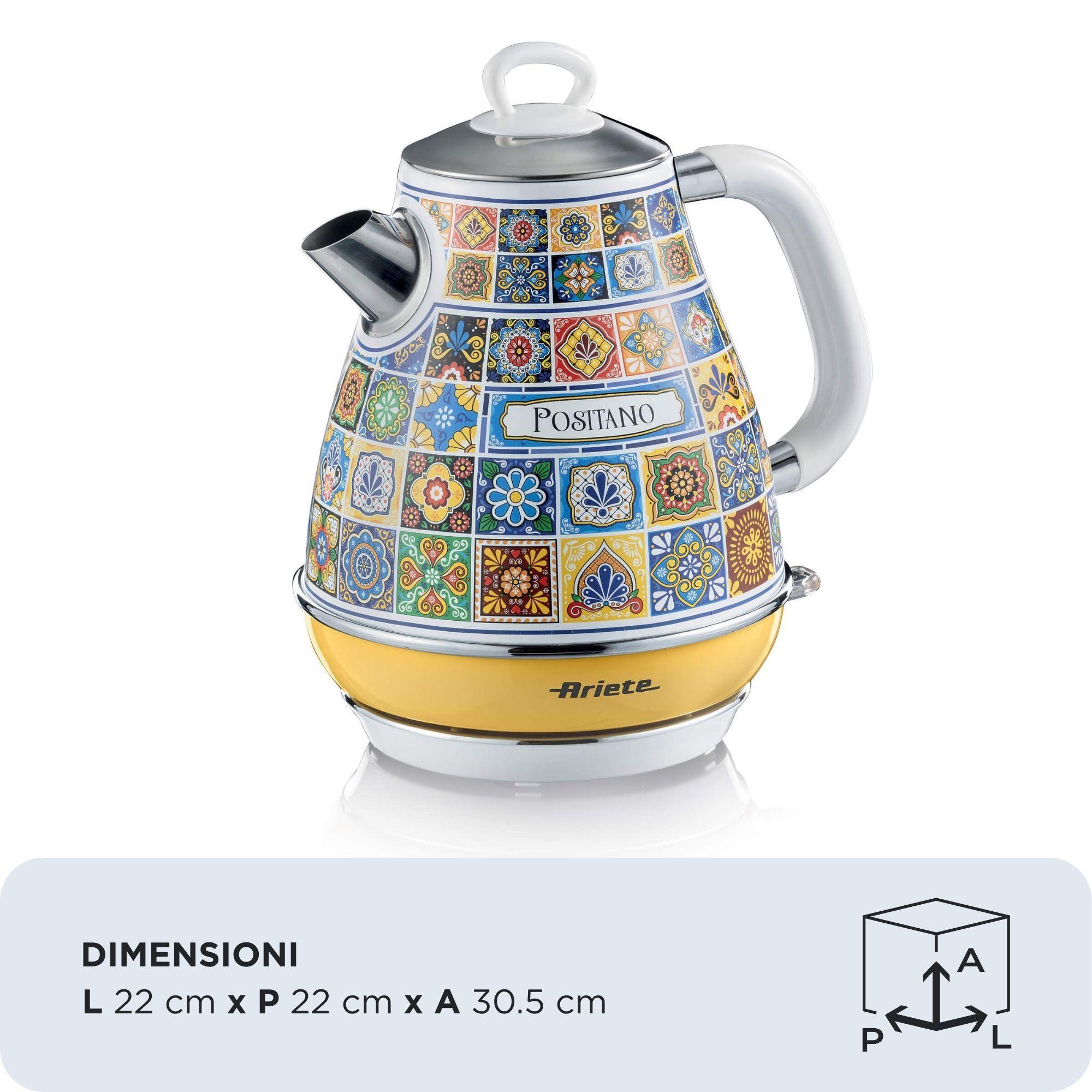 Jarro Elétrico ARIETE 2869/0P (2200 W - 1,7 l - Aço inoxidável - Azul/Amarelo), miniatura 2