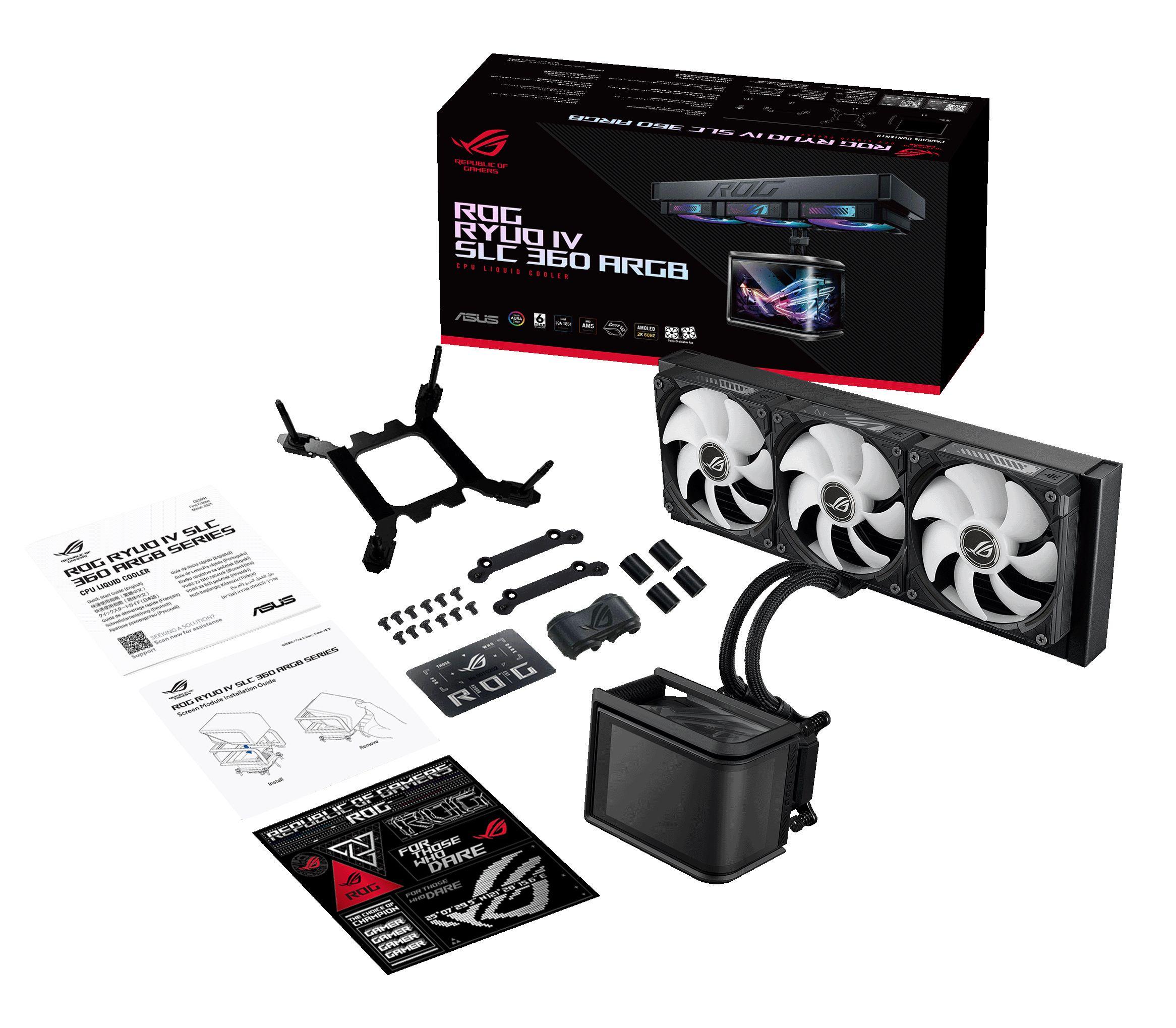 Sistema de Refrigeração Líquida AIO ASUS ROG Ryuo IV SLC 360 ARGB (120 mm - 3 ventoinhas - 2650 RPM - Preto), miniatura 16