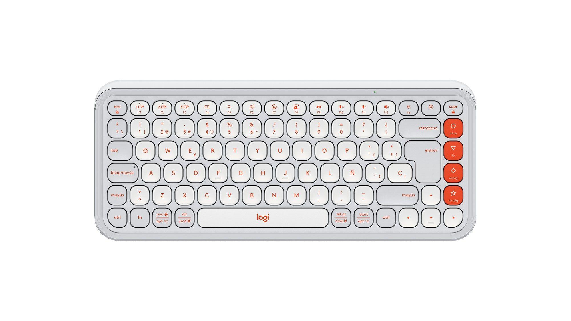 Teclado LOGITECH POP Icon Keys (Espanhol - Teclas tesoura - Mini - Branco)