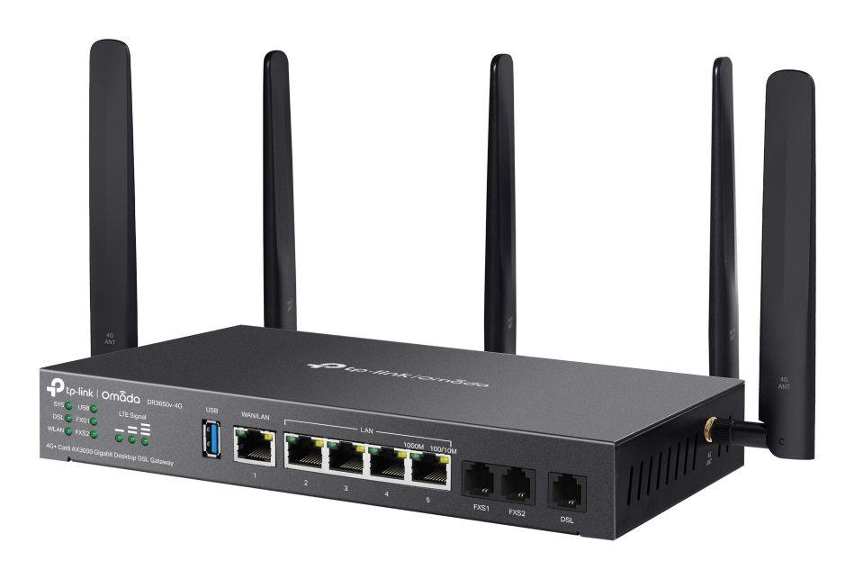 Router TP-LINK Omada DR3650V-4G (2402 Mbit/s - Dual-band - Gigabit Ethernet - Preto) — miniatura 2