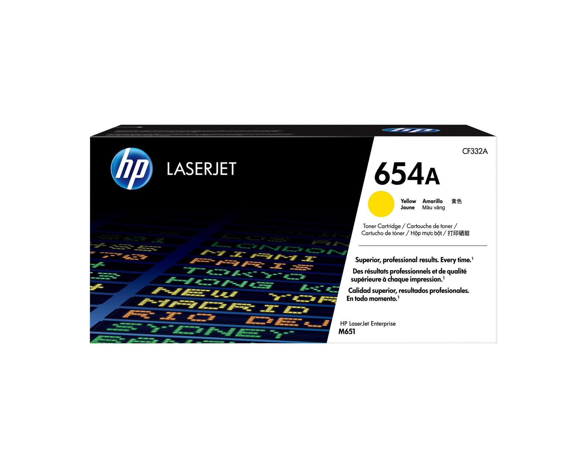 Toner HP 654A CF332A (15 000 páginas - Amarelo)