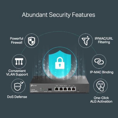 Router com Fios TP-LINK OMADA TL-ER7206 (Gigabit Ethernet - 10, 100, 1000 Mbit/s - Preto) — miniatura 3