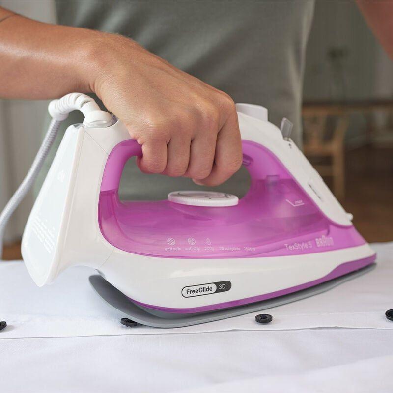 Ferro de Engomar BRAUN TexStyle 5 SI 5225 PU (2500 W - 0,3 l - 200 g/min - Rosa e Branco) — miniatura 4